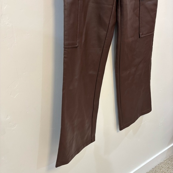 WAYF brown vegan leather Mischa cargo pant NWT - Picture 6 of 9
